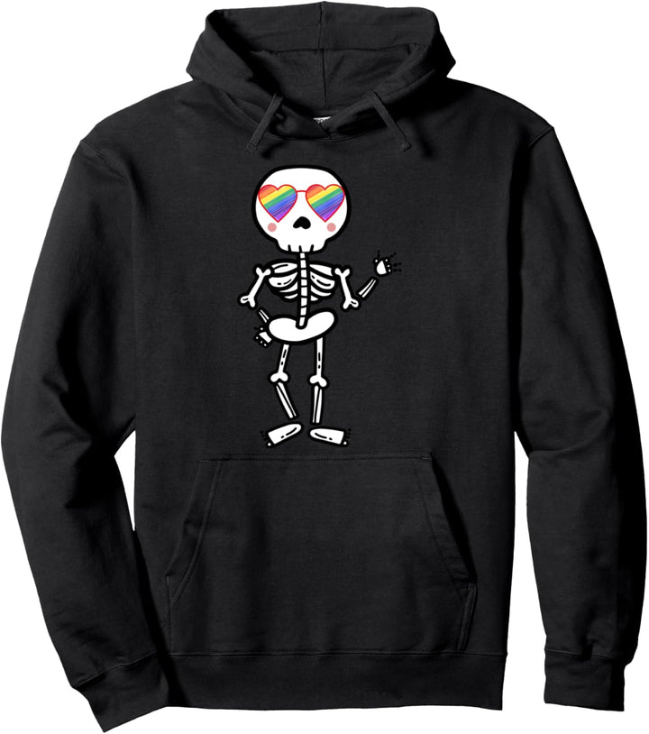 Gay Skelett Regenbogen Sonnenbrille Queer Pride Stuff Teen Pullover Hoodie