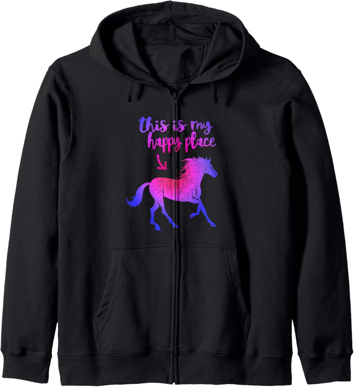 This is my Happy Place | Pferde Geschenk für Reiter Kapuzenjacke