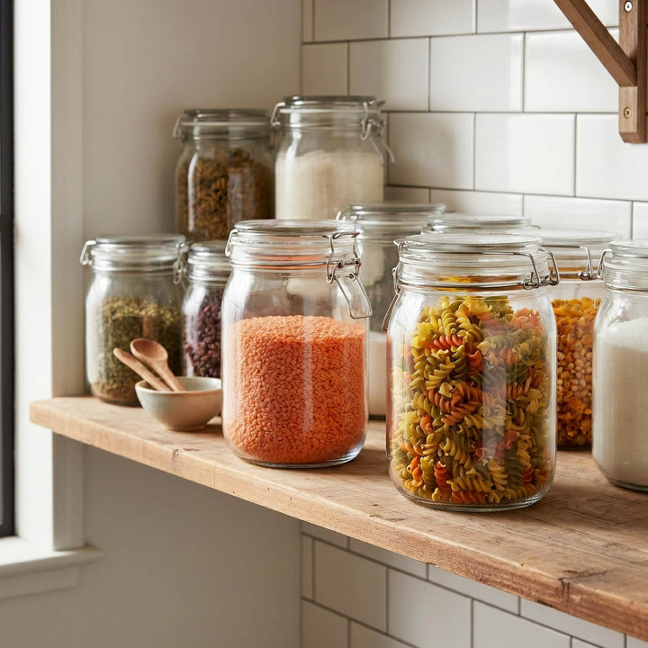 COM-FOUR® 2x Einmachglas mit Bügelverschluss - Vorratsgläser mit Gummiring - Vorratsglas luftdicht -