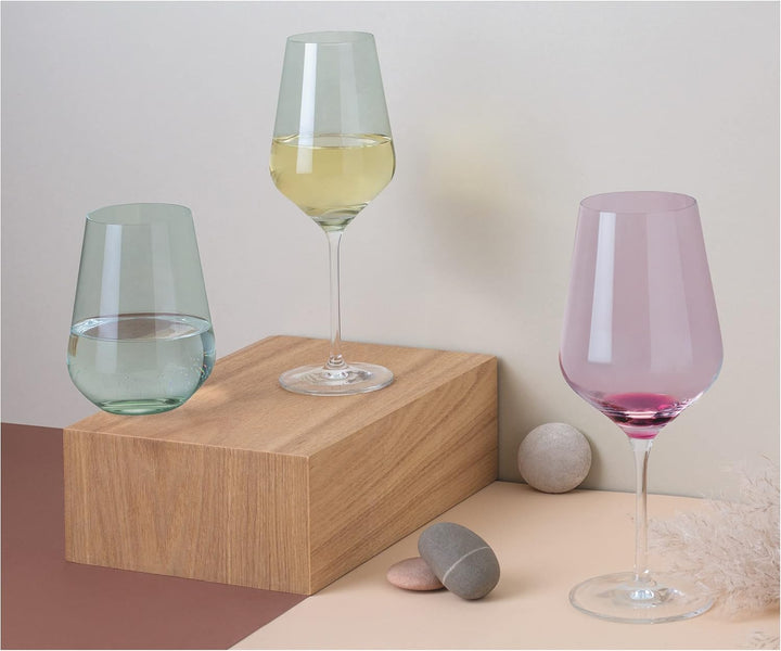 RITZENHOFF 3631004 Rotweinglas 500 ml – Serie Fjordlicht Nr. 4 – 2 Stück mit Farbverlauf Green – Mad