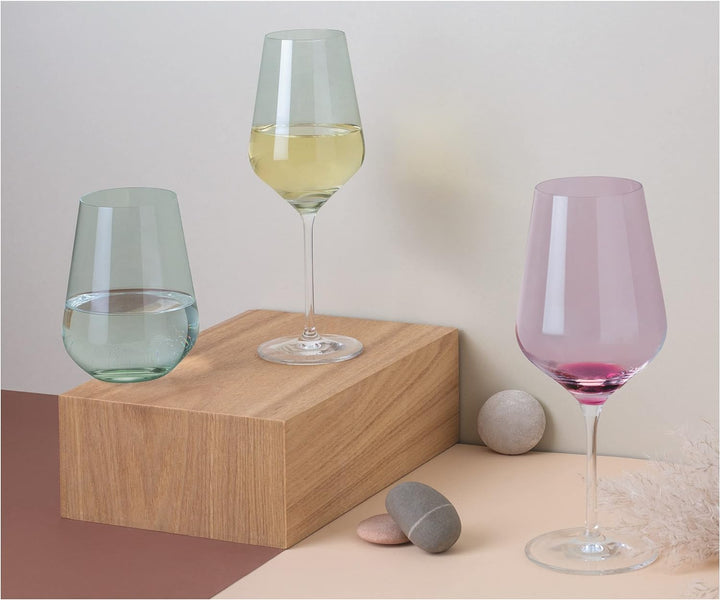 RITZENHOFF 3631004 Rotweinglas 500 ml – Serie Fjordlicht Nr. 4 – 2 Stück mit Farbverlauf Green – Mad