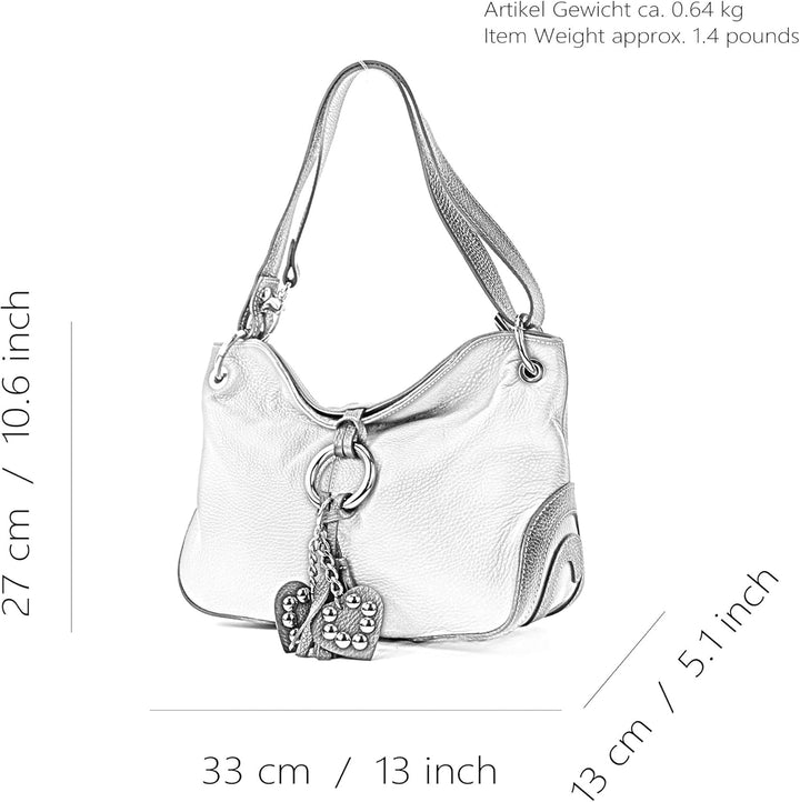 modamoda de - T10 - ital. Leder Schultertasche Umhängetasche Camel