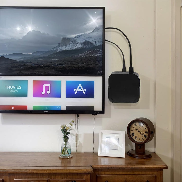 pple Wandhalterung Ständer, tv Box Schutzhülle (Schwarz), Kompatibel mit pple TV Box