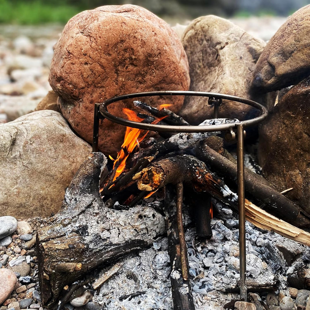 Lagerfeuerstativ zum Kochen – Lagerfeuer Kochausrüstung Dreibein-Lagerfeuerständer für den Aussenber