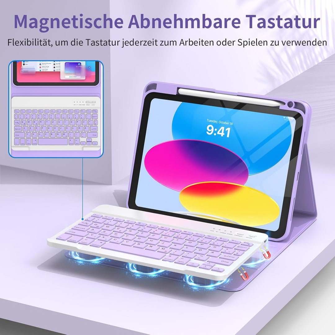 GAOJIE Tastatur Hülle für iPad A16 11 Generation 11 Zoll 2025/10 Generation 10,9 Zoll 2022, Schutzhü