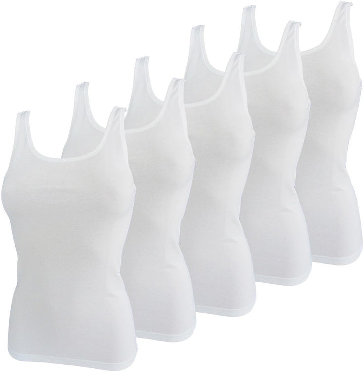 HERMKO 1310 5er Pack Damen Unterhemd aus 100% Bio-Baumwolle bis Grösse 68/70 XS Weiss, XS Weiss