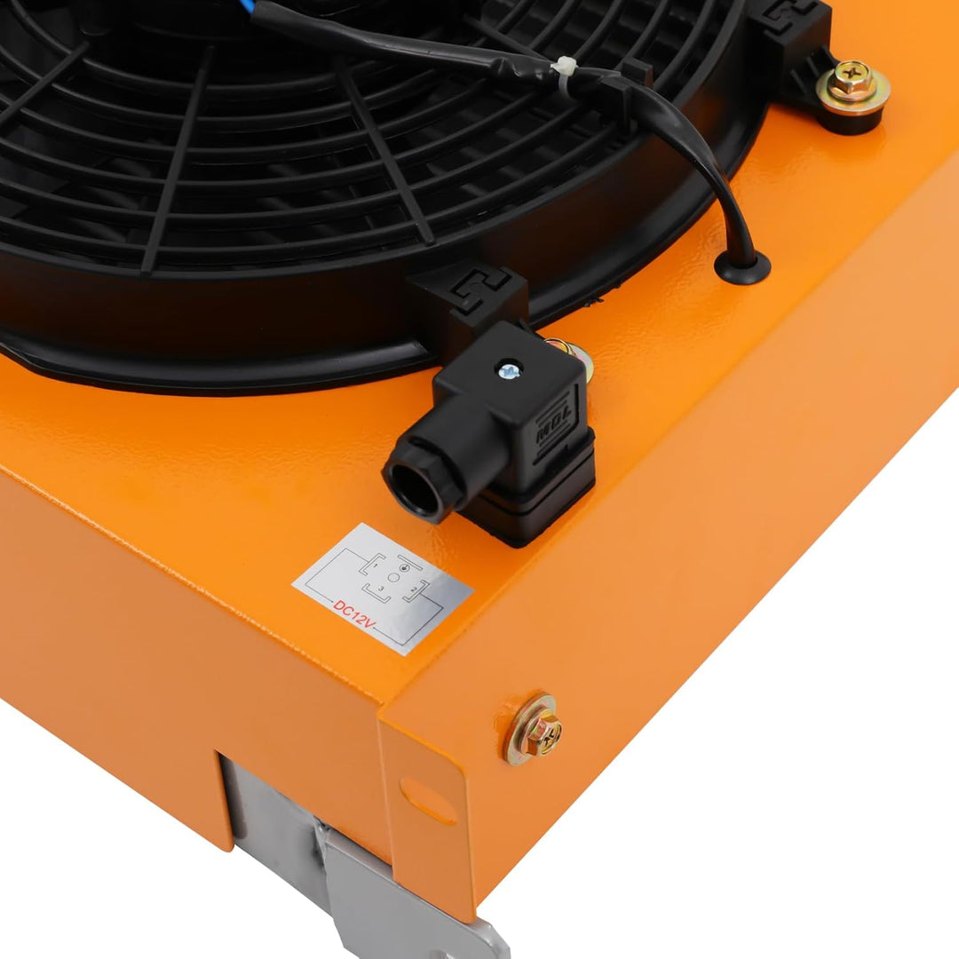 Hydraulikölkühler 12V 120W, luftgekühlter Ölkühler mit 6000 kcal/h Kühlleistung 100L/min Durchfluss,