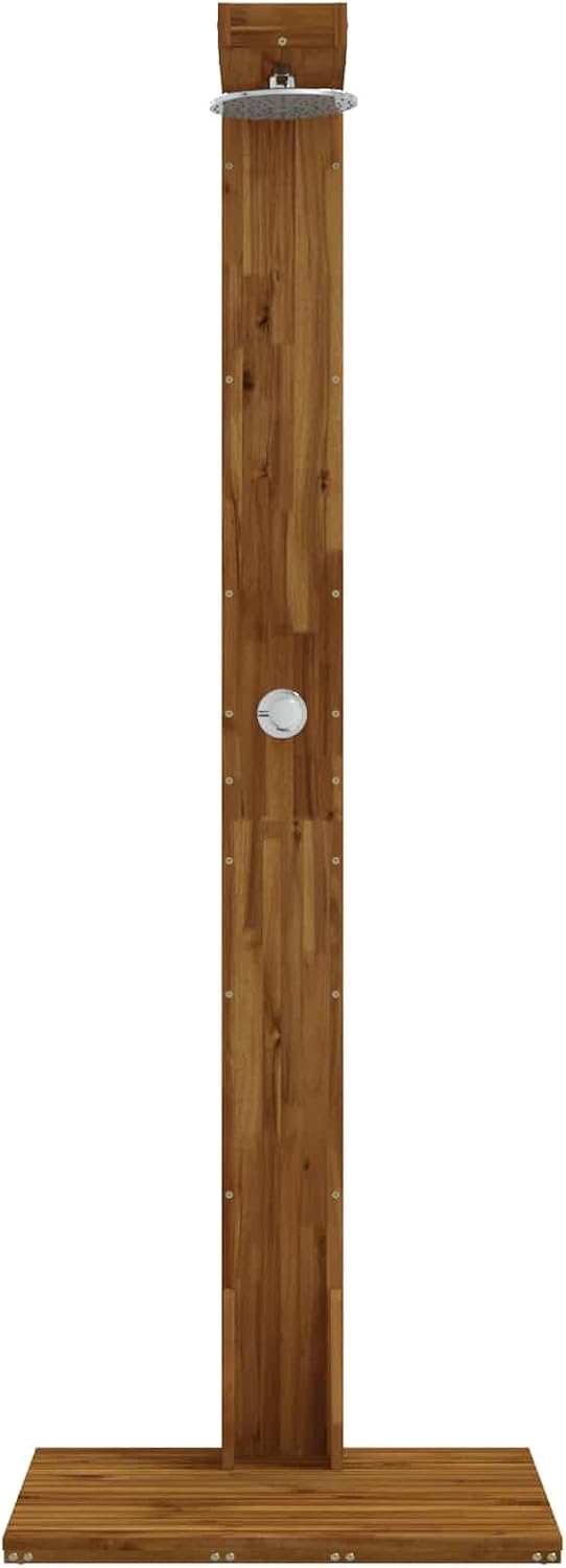 vidaXL Gartendusche 210,5 cm Massives Akazienholz und Edelstahl Natur, Natur
