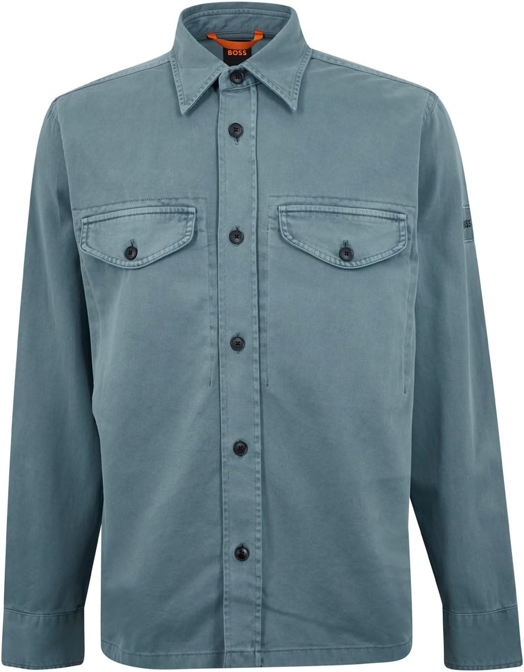 BOSS Herren Lovelock Oversized Overshirt aus Baumwoll-Twill L Open Green375, L Open Green375