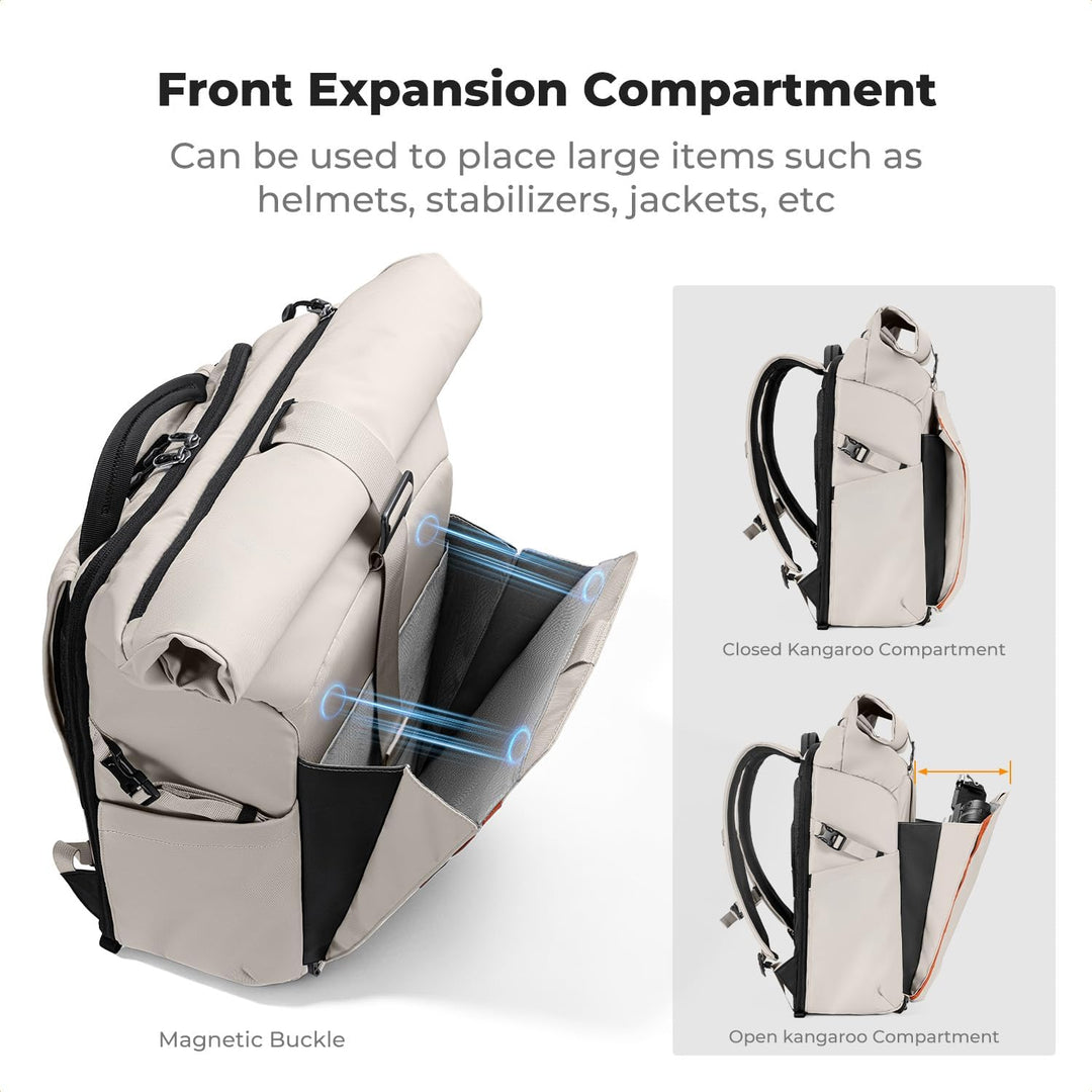 K&amp;F CONCEPT Kamerarucksack mit Rolltop-Erweiterung | grosser Fotorucksack mit vollständiger Rückseit