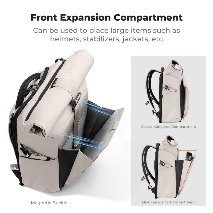 K&amp;F CONCEPT Kamerarucksack mit Rolltop-Erweiterung | grosser Fotorucksack mit vollständiger Rückseit