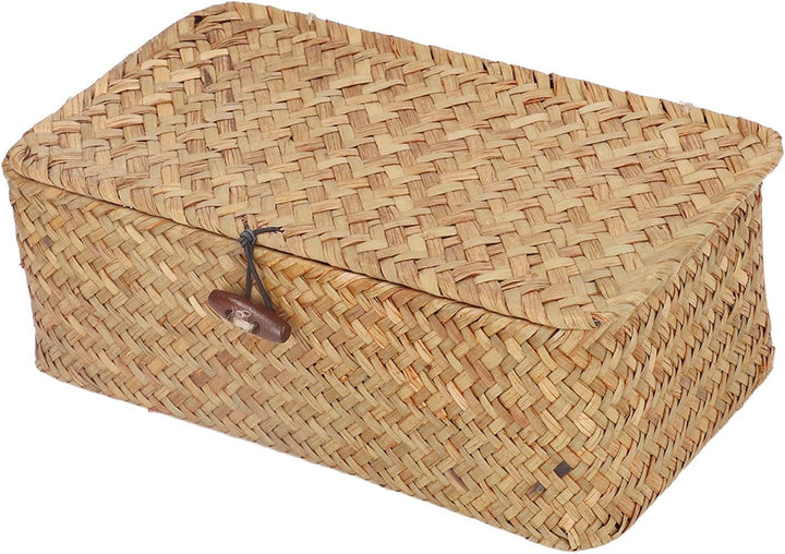 Aufbewahrungskorb aus Natürlichem Seegras, Gewebt, Rechteckig, Regal, Korb, Schreibtisch-Organizer m