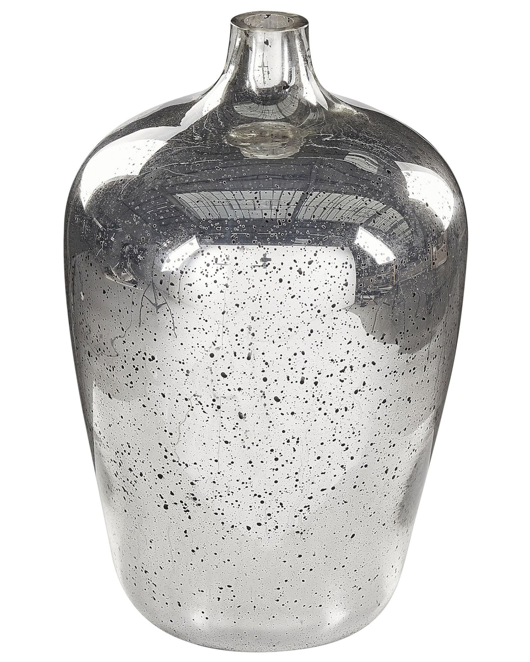 Handgefertigte dekorative Blumenvase 40 cm Glas in Silber Kachori