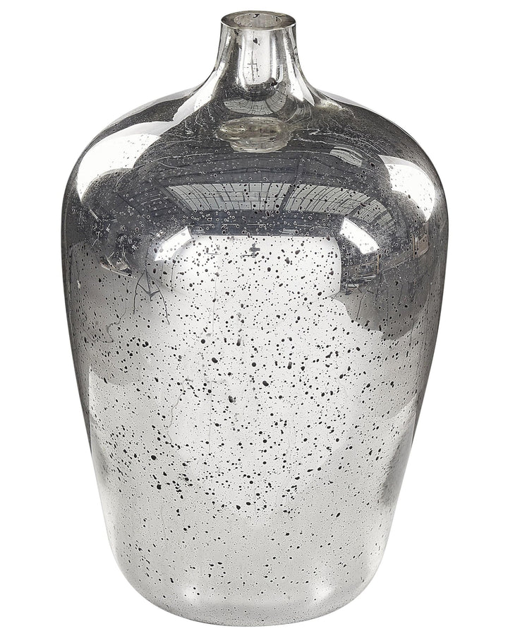 Handgefertigte dekorative Blumenvase 40 cm Glas in Silber Kachori