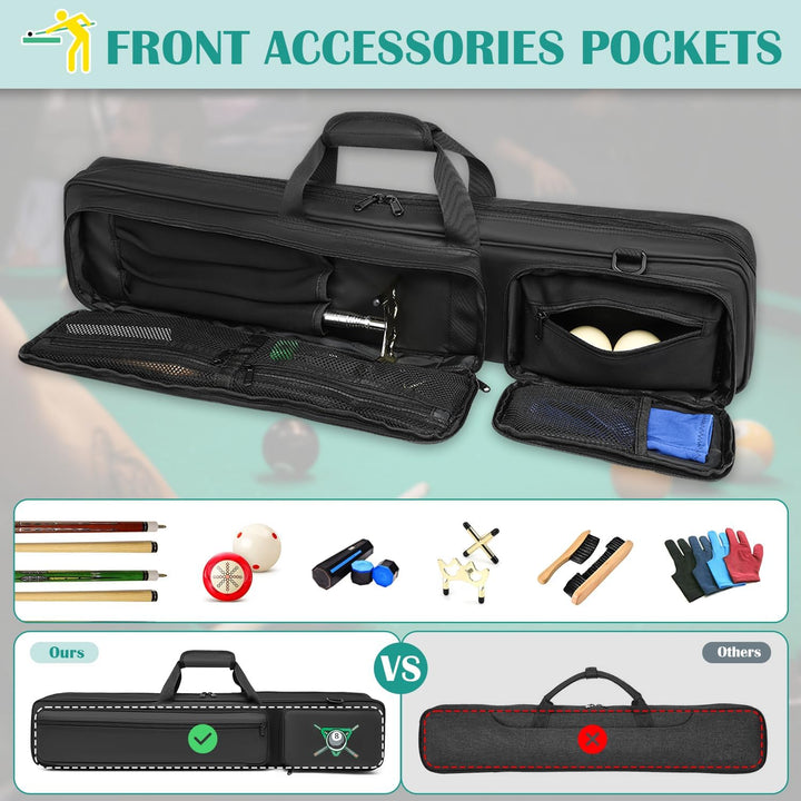 4X4 Billard Queue Tasche wasserdichte Pool Cue Case für 4 Unterteile und 4 Schäfte weiche Pool Stick