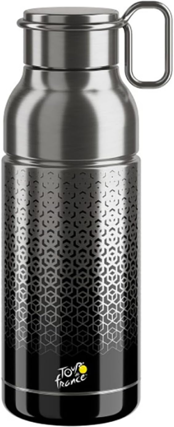 Elite Unisex – Erwachsene Mia INOX Trinkflasche, Schwarz,Silber, 650 ml