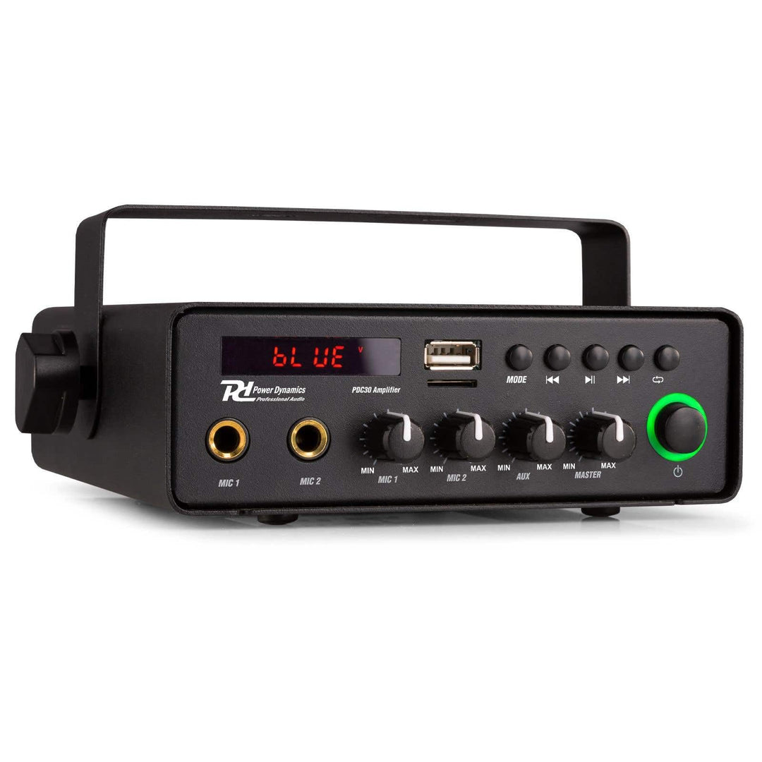Power Dynamics PCD30 kompakter Verstärker mit dualer Stromversorgung, Bluetooth - 30 Watt - 12 Volt