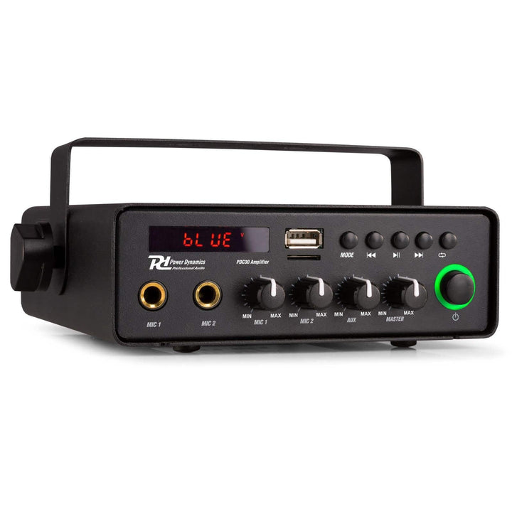 Power Dynamics PCD30 kompakter Verstärker mit dualer Stromversorgung, Bluetooth - 30 Watt - 12 Volt