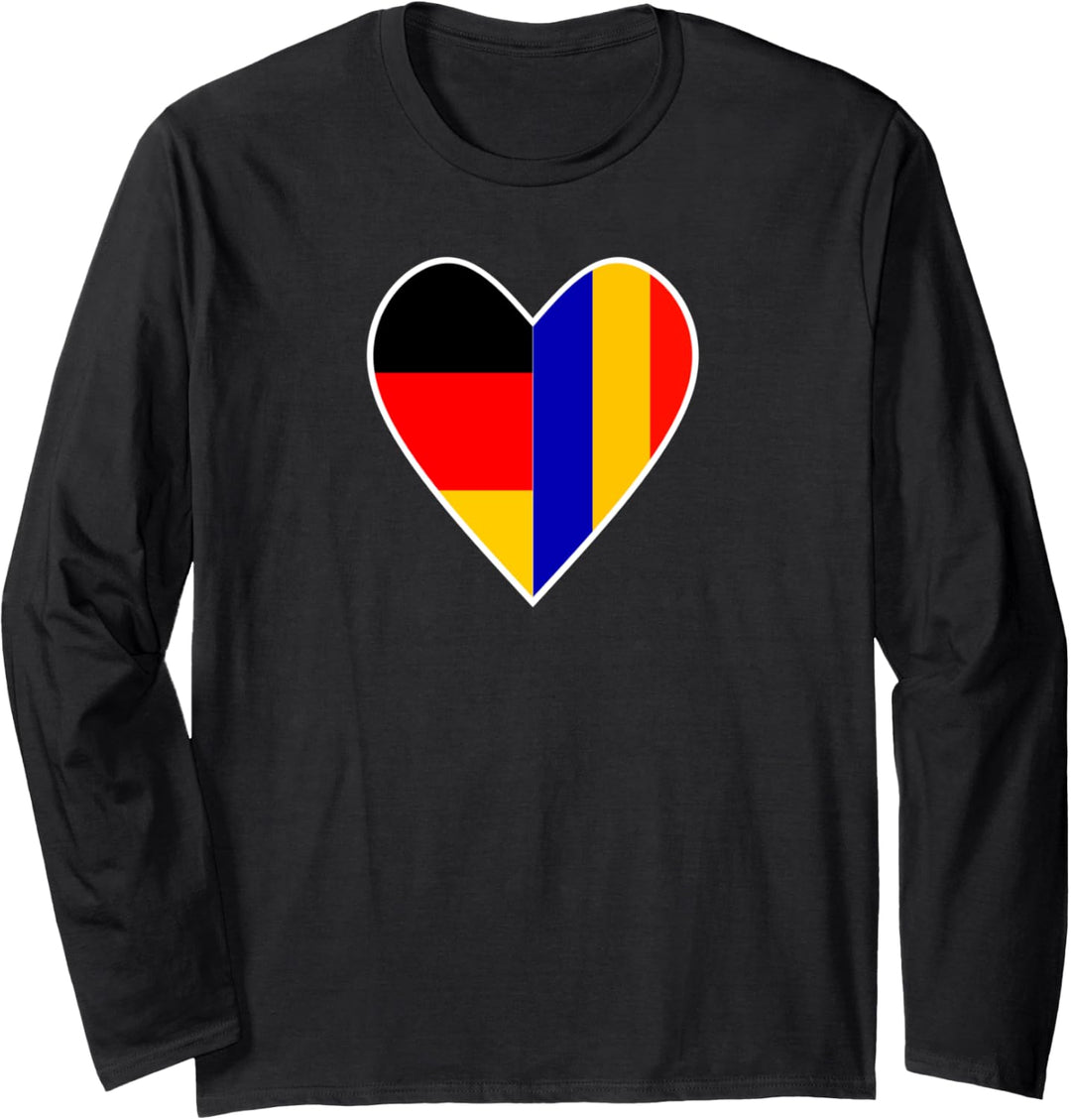 Nationalität & Freundschaft - Deutsch und Rumänien - Herz Langarmshirt