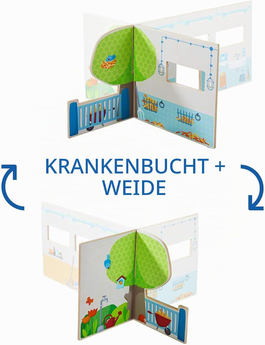 HABA 303895 - Little Friends – Tierklinik , Modern ausgestattete Tierarztklinik mit Arzthelferin Reb