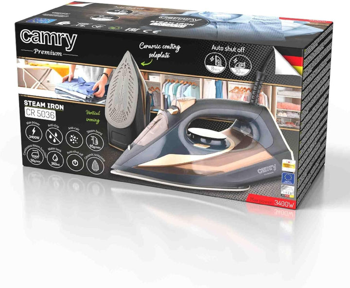 Camry CR 5036 3400W Schwarzkupfer Dampfbügeleisen