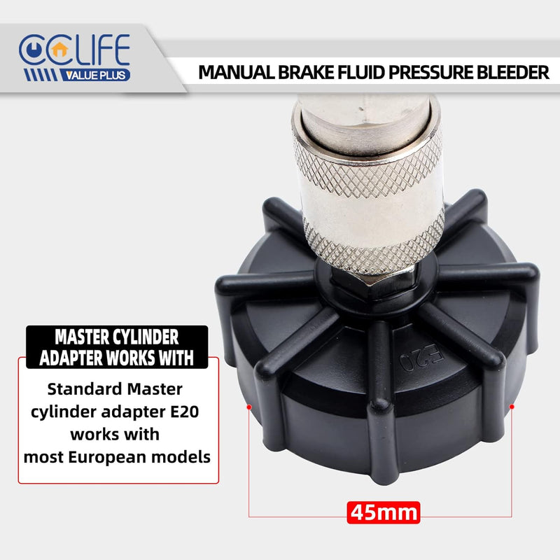 CCLIFE 3L Bremsenentlüftungsgerät Auto Bremsenentlüfter Bremsflüssigkeitswechselgerät mit 1L Absaugb