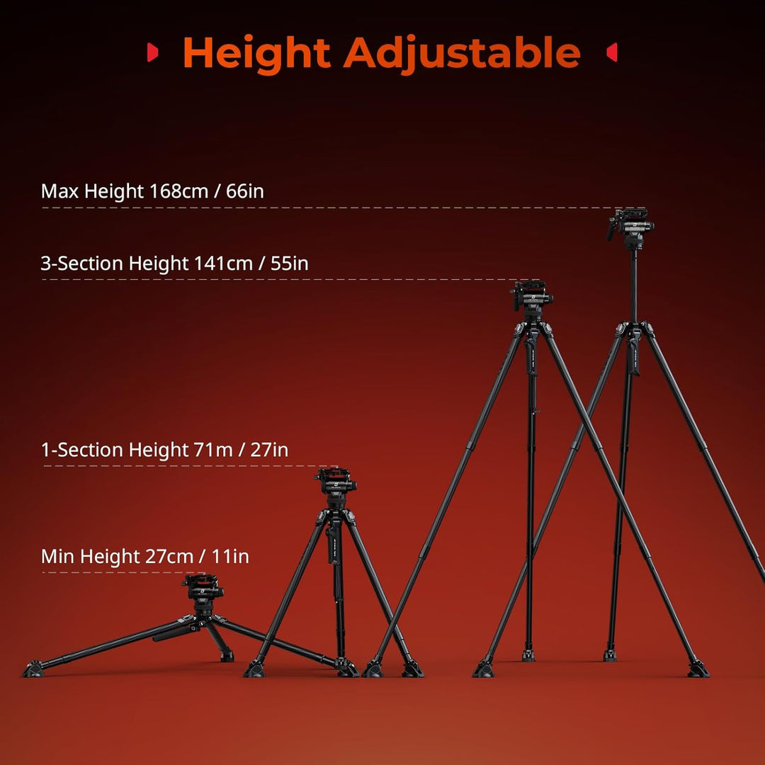 SMALLRIG x Potato Jet Tribex Hydraulisches Carbonfaser-Stativ Tripod, Schnell Ausziehbares Kamera-Vi