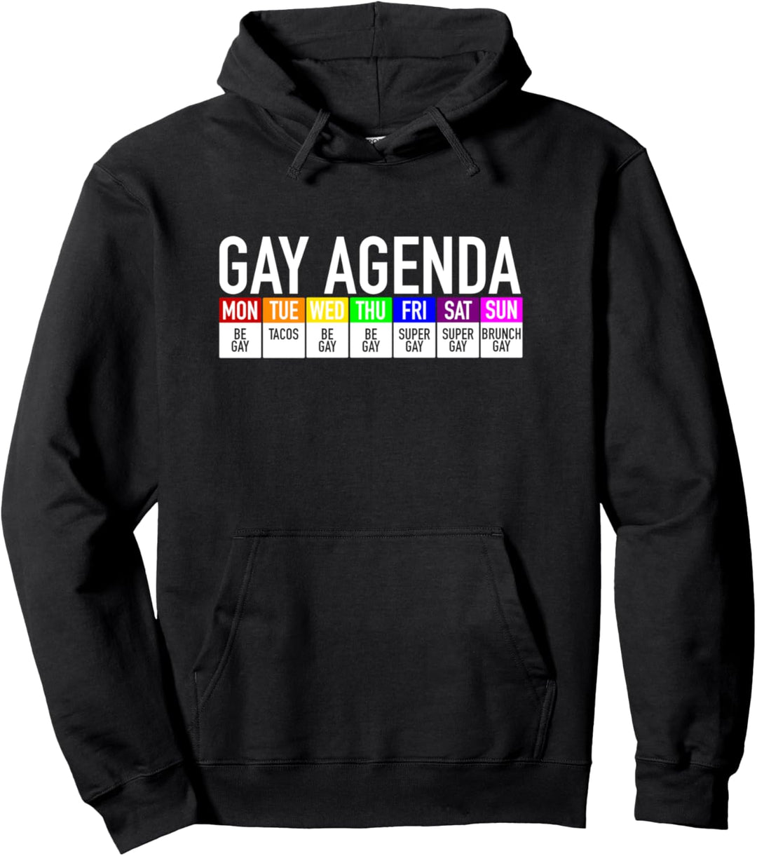 Gay Agenda Queer Homosexuell Schwul Lesbisch Gay Pride Pullover Hoodie
