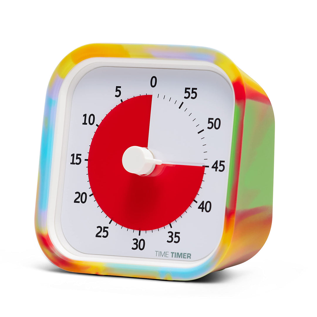 Time Timer MOD Tie Dye – Spezial-Edition – Visueller Timer für Kinderlernen, Bürouhr für Lehrer, Hei