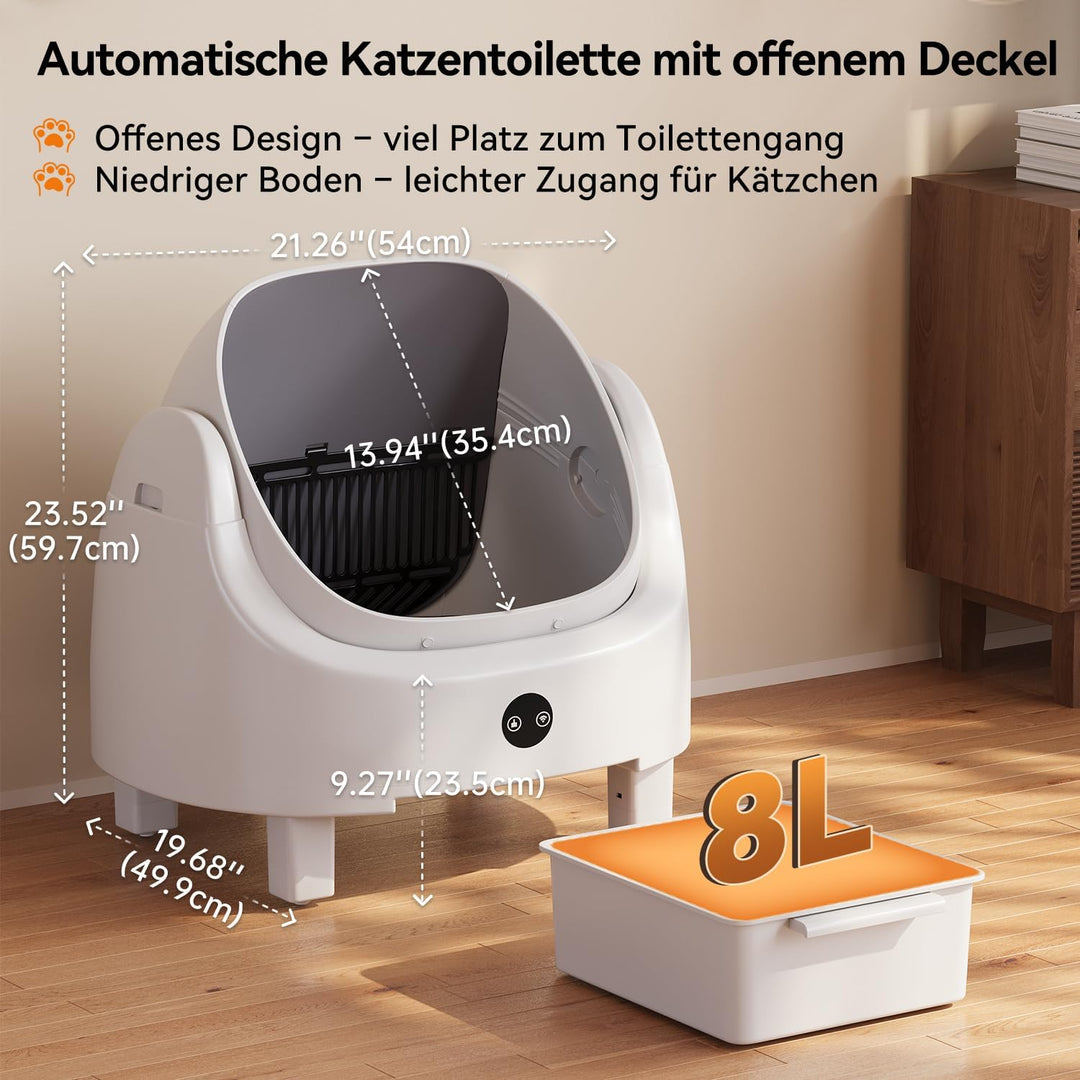 Selbstreinigende Katzentoilette, Katzenklo Selbstreinigend mit Sicherheits Geruchskontrolle, Automat