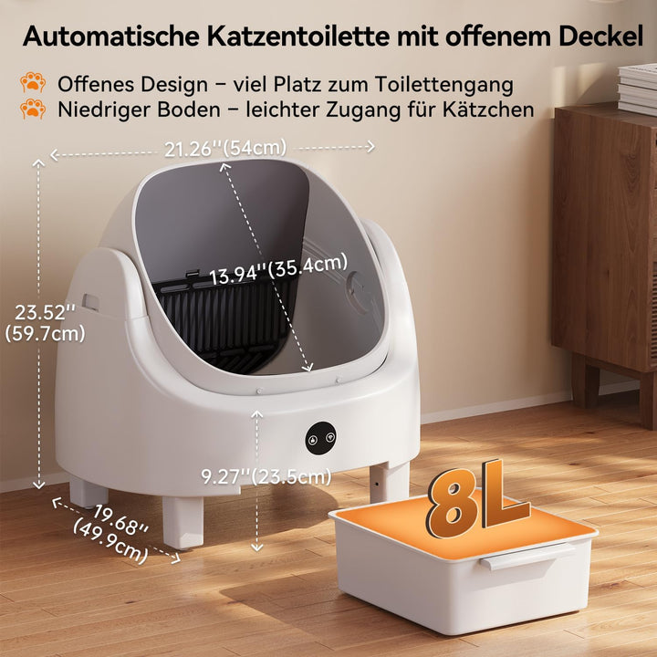 Selbstreinigende Katzentoilette, Katzenklo Selbstreinigend mit Sicherheits Geruchskontrolle, Automat