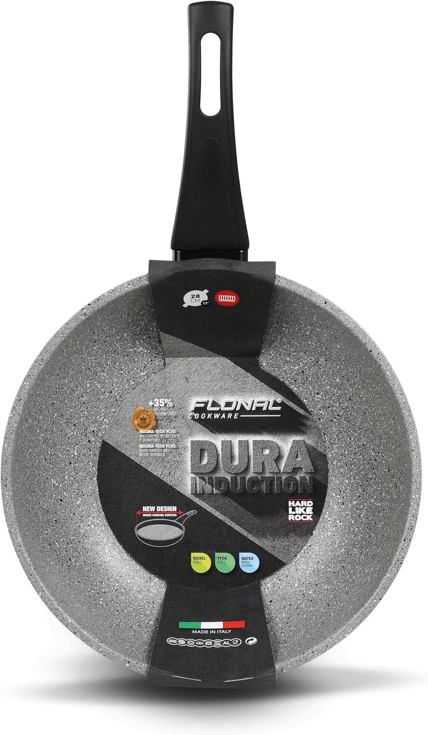 Flonal Dura Induction Wok, Gesund Kochen & Braten, Antihaft & Extrem Kratzfest, Für Induktion, Gas,