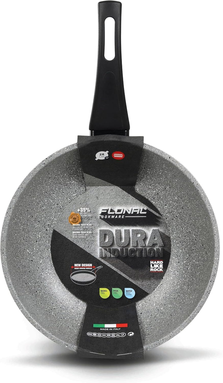 Flonal Dura Induction Wok, Gesund Kochen & Braten, Antihaft & Extrem Kratzfest, Für Induktion, Gas,