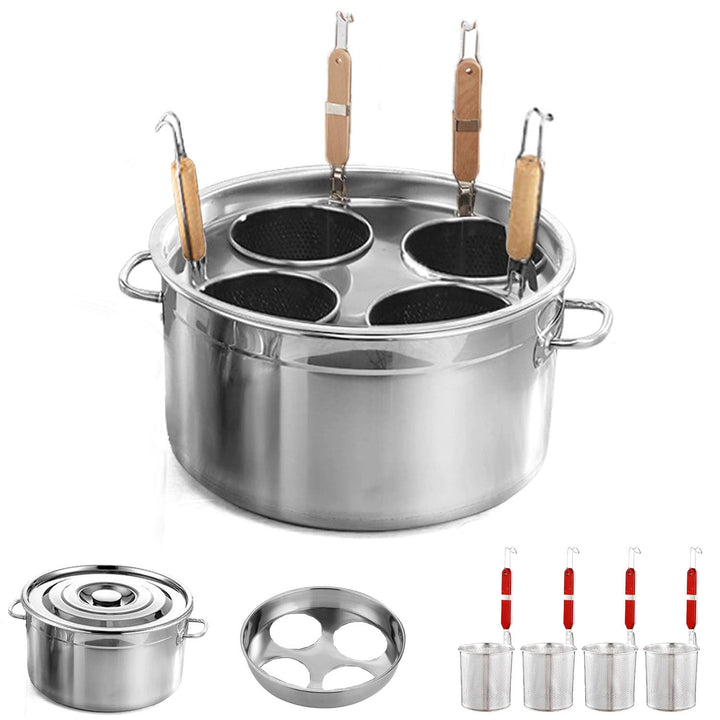 Kurflo Kommerzieller Nudeltopf, Edelstahl, für Ramen, Udon, Spaghetti &amp; Fondue, geeignet für Gasherd