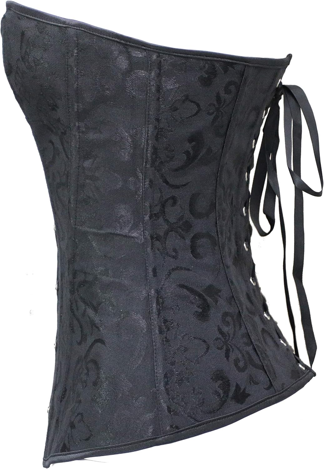 Bslingerie® Damen Brocade Bustier Korsagen XXL Schwarz, XXL Schwarz
