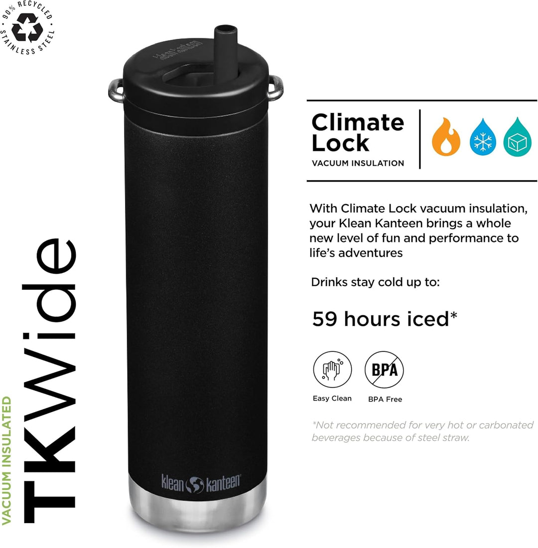 Klean Kanteen TKWide 590 g (mit Drehkappe) – Schwarz
