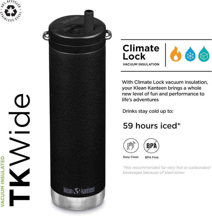 Klean Kanteen TKWide 590 g (mit Drehkappe) – Schwarz