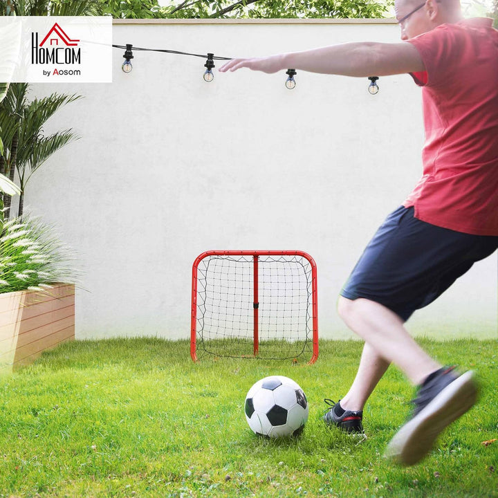 HOMCOM Rebounder für Fussball, 78 x 84 cm Prellwand mit Heringen, verstellbar in 5 Stufen, tragbar,
