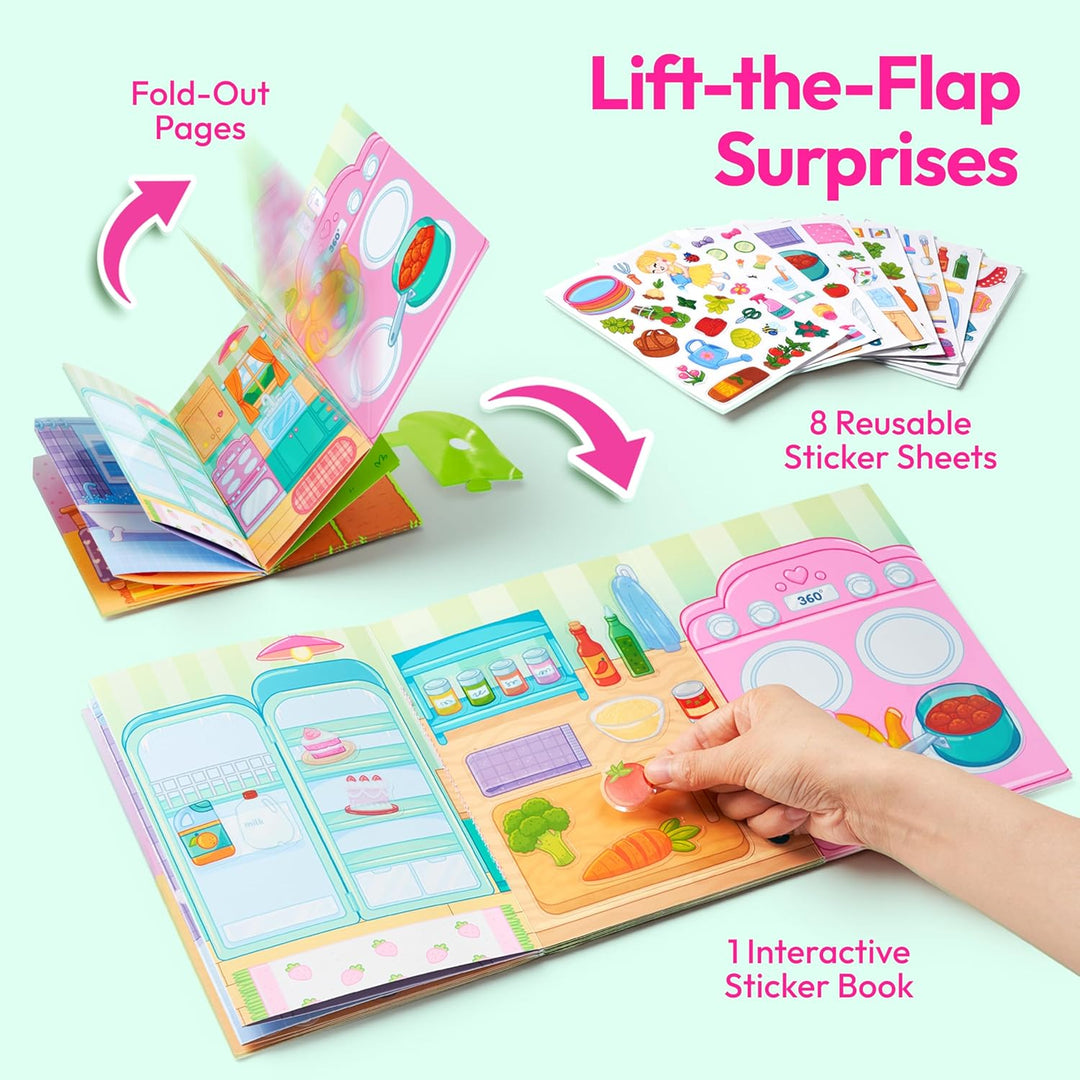 Klever Kits Wiederverwendbares Stickerbuch 3D-Stickerbücher für Kinder, tragbar, wasserdicht, geeign