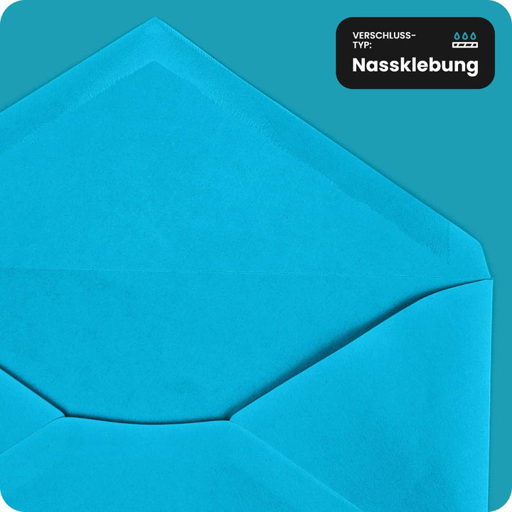 Netuno 100 Briefumschläge Blau DIN lang 110x220 mm 80g Rainbow bunte Umschläge lang ohne Fenster für