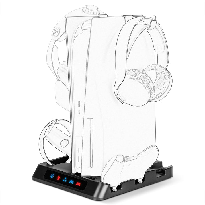 Geekria Ladestation Kompatibel mit PSVR2, PS5, PlayStation VR2 Dual Charging Dock Ladeständer Gamepa