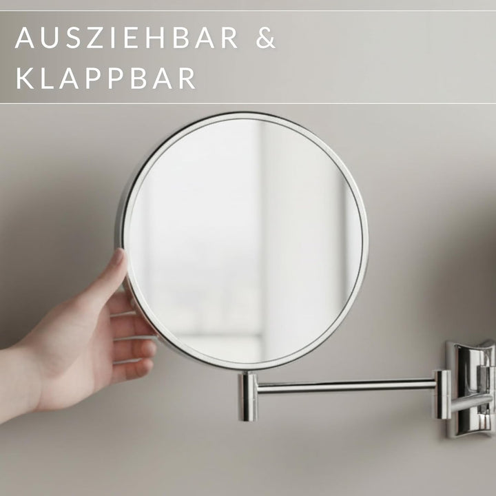 Libaro Kosmetikspiegel Imola 360° Schminkspiegel mit Wandmontage, Rasierspiegel doppelseitig mit Ver