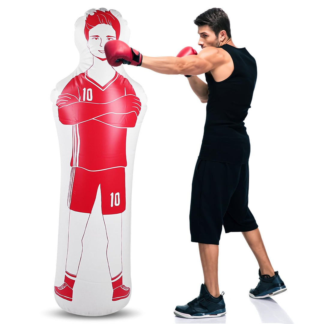 Aufblasbare Fussball Dummy, 40x160CM Fussball Training PVC Aufblasbare Fussballpuppe Boxsack Zum Box