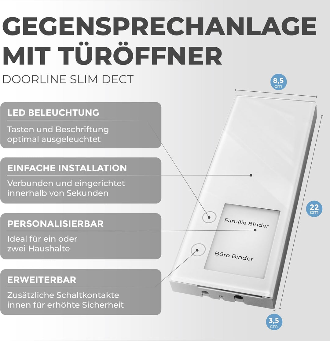 Slim DECT Farbe: Anthrazit von Telegärtner Elektronik l Clevere Türstation l per Knopfdruck mit der