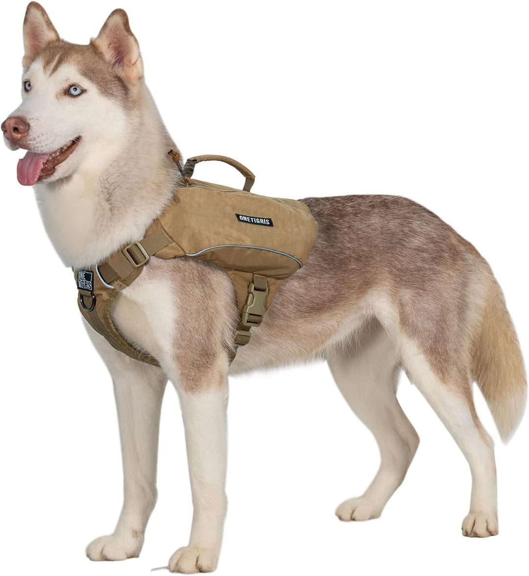 OneTigris CAMELUS Hunderucksack Reissen Camping Wandern Hundebackpack für M/L Grösse Hunde (L, Coyot