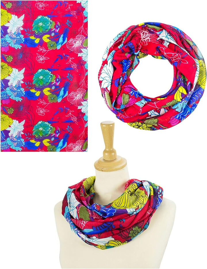 Sunsa Damen 3 Set Loop Schals. 100% Baumwolle Schlauchschals für Frühlings/Sommer. Dünne Loopschals