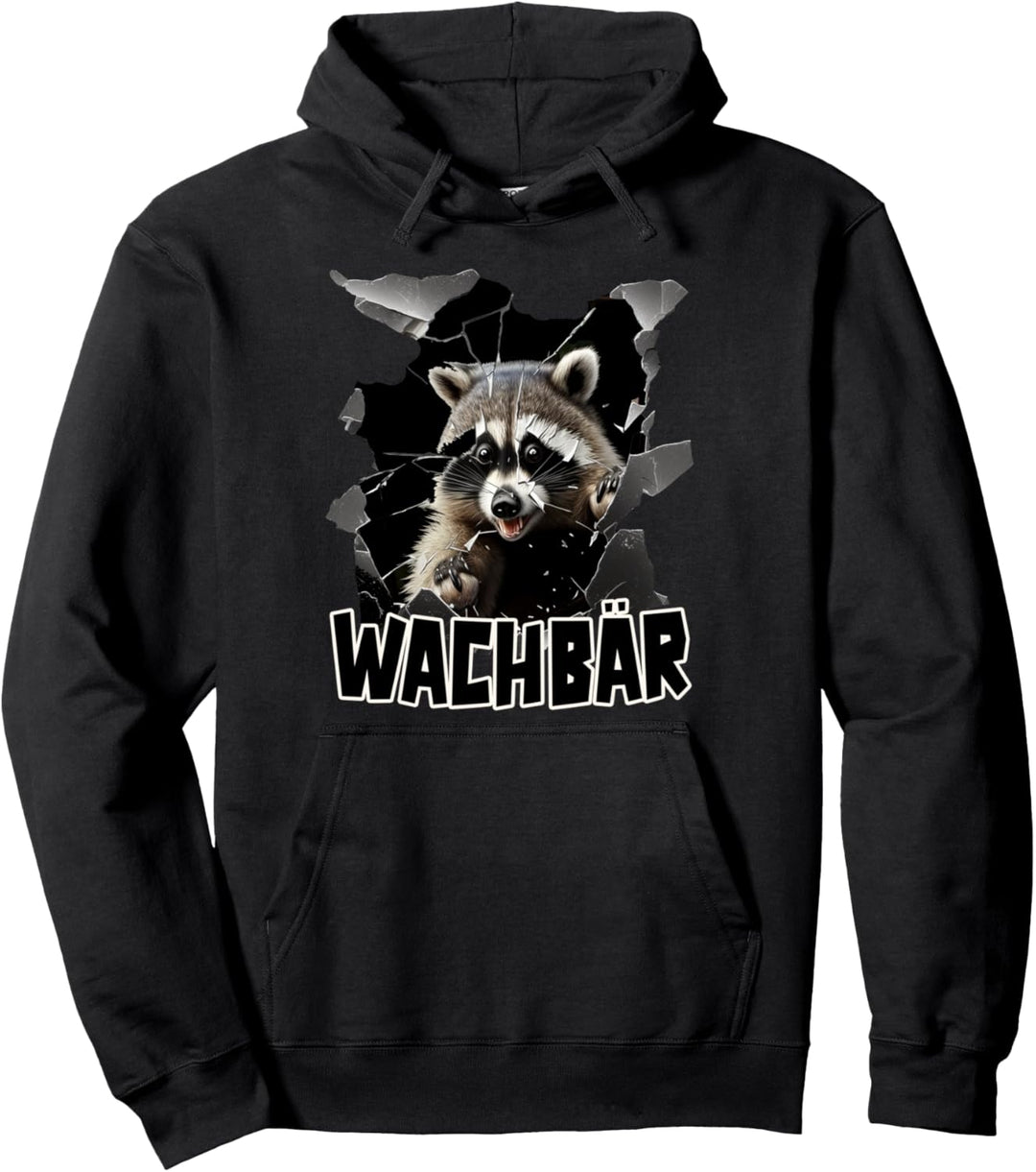 Wachbär Waschbär Tier Köstüm Bild Mode Rave Techno Tekkno Pullover Hoodie
