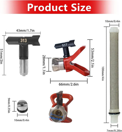 Airless Düse mit Spitzendichtung, Reversible Sprühspitzen für Airless Farbsprühsysteme (211, 313, 41