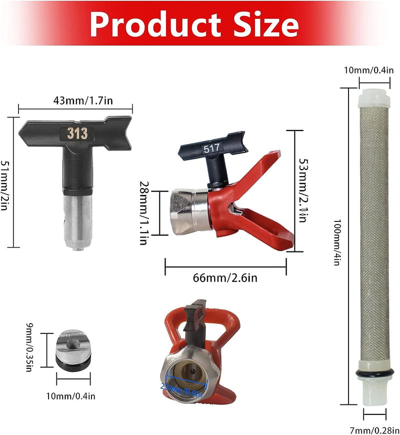 Airless Düse mit Spitzendichtung, Reversible Sprühspitzen für Airless Farbsprühsysteme (211, 313, 41