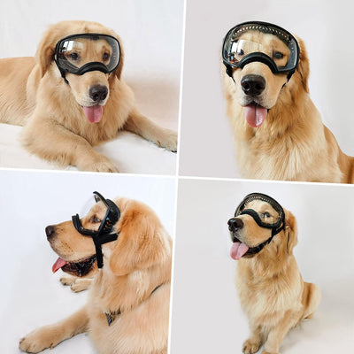 PETLESO Hundebrille Winddichte Hunde Sonnenbrille Hund Schutzbrille mit Verstellbare Band Geeignet f